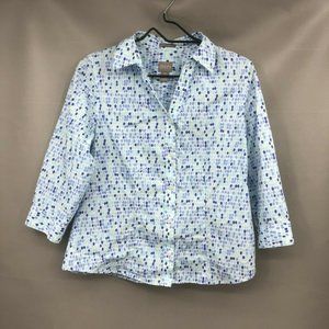 Chico's Wrinkle Resistant Polka Dot Top Size 0/S/4